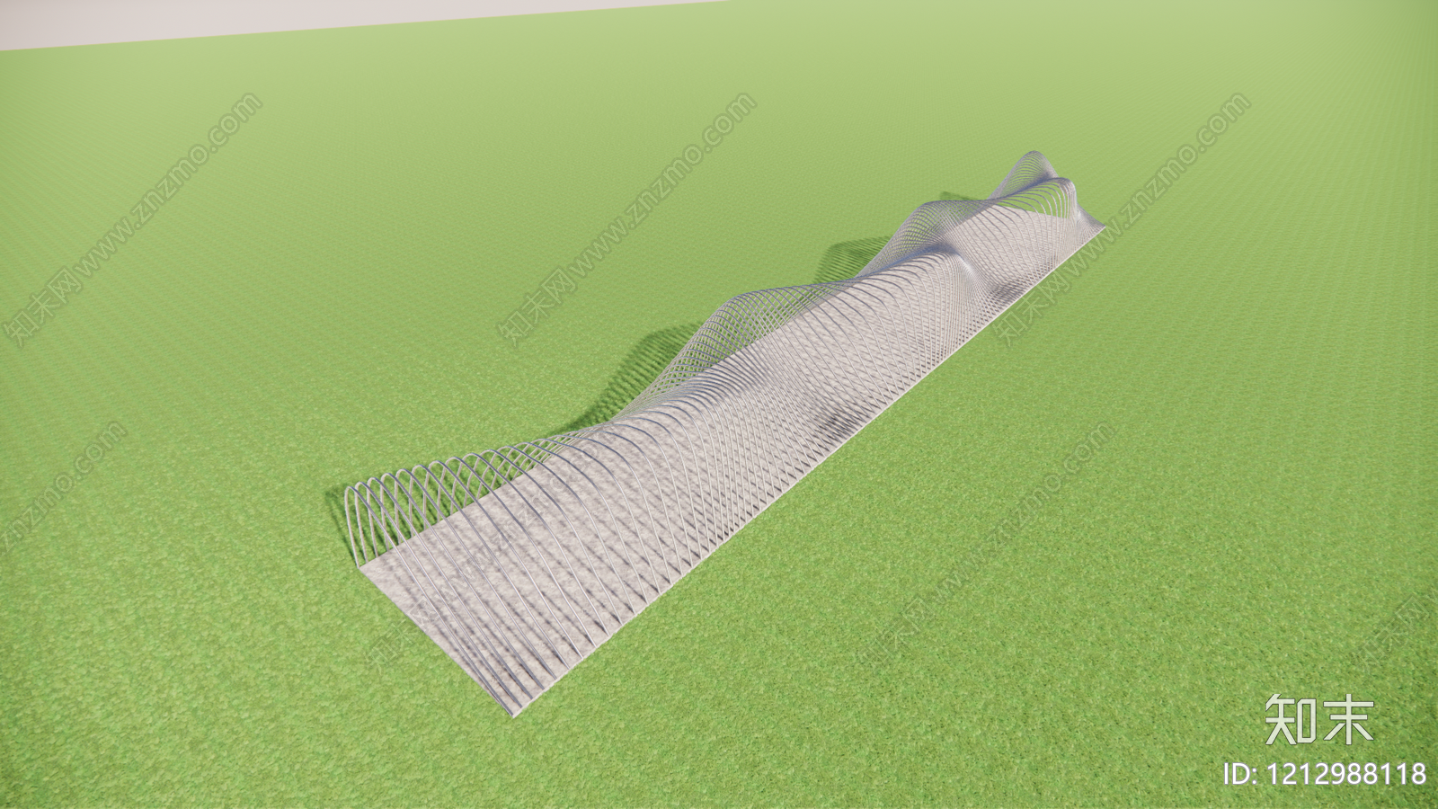 参数化设计景观廊道SU模型下载【ID:1212988118】