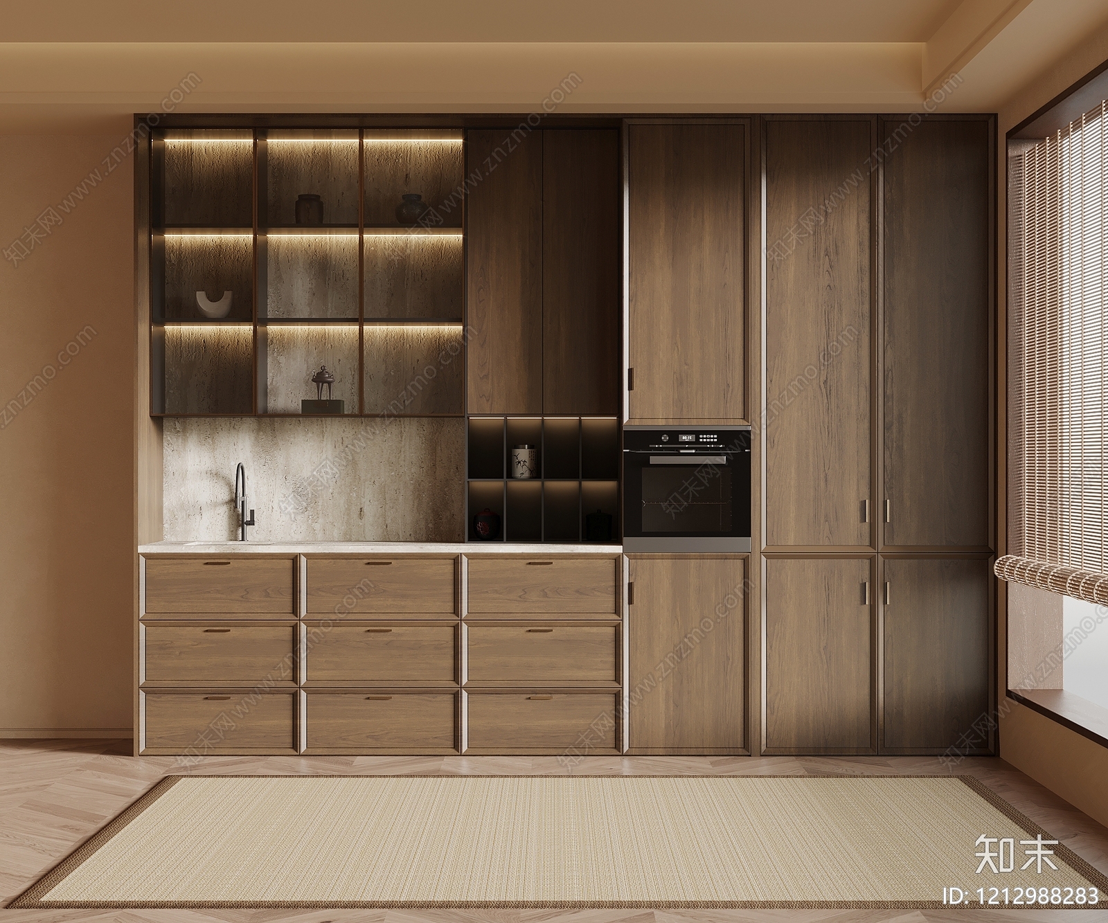 侘寂酒柜SU模型下载【ID:1212988283】