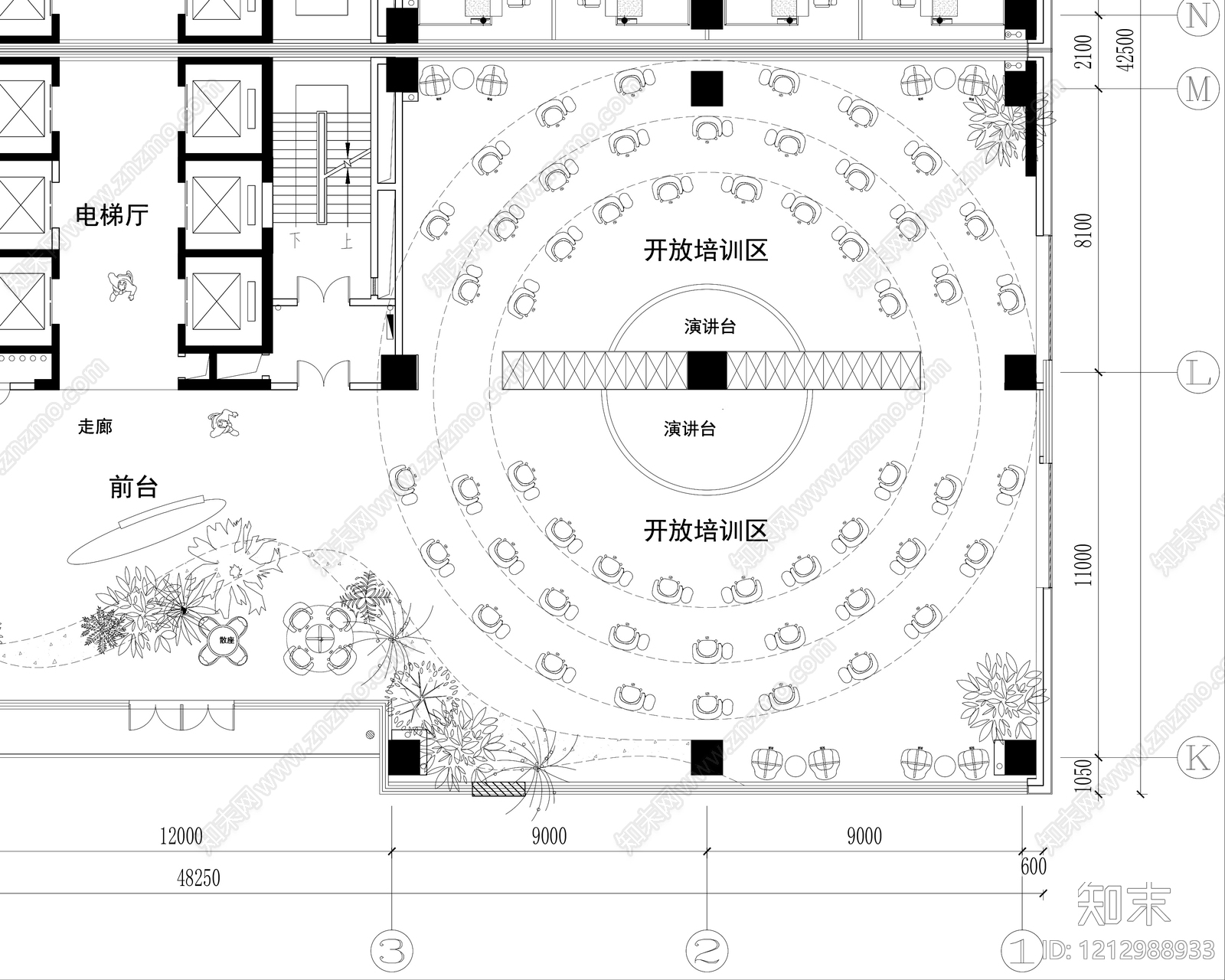现代整体办公空间cad施工图下载【ID:1212988933】