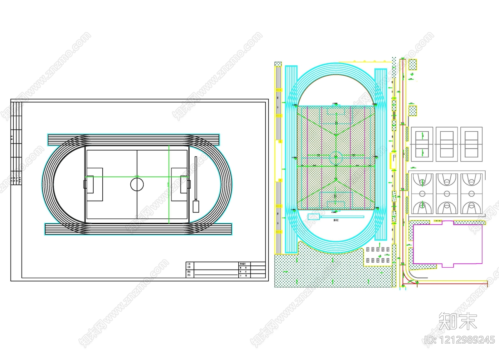 现代操场施工图下载【ID:1212989245】