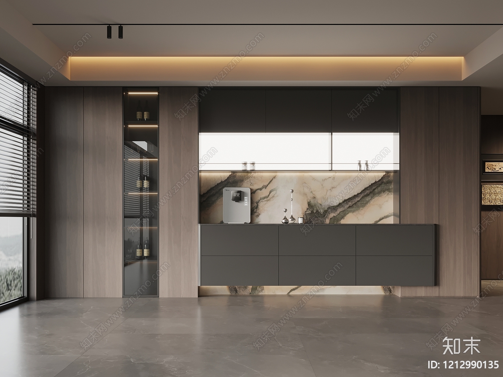 现代极简酒柜3D模型下载【ID:1212990135】