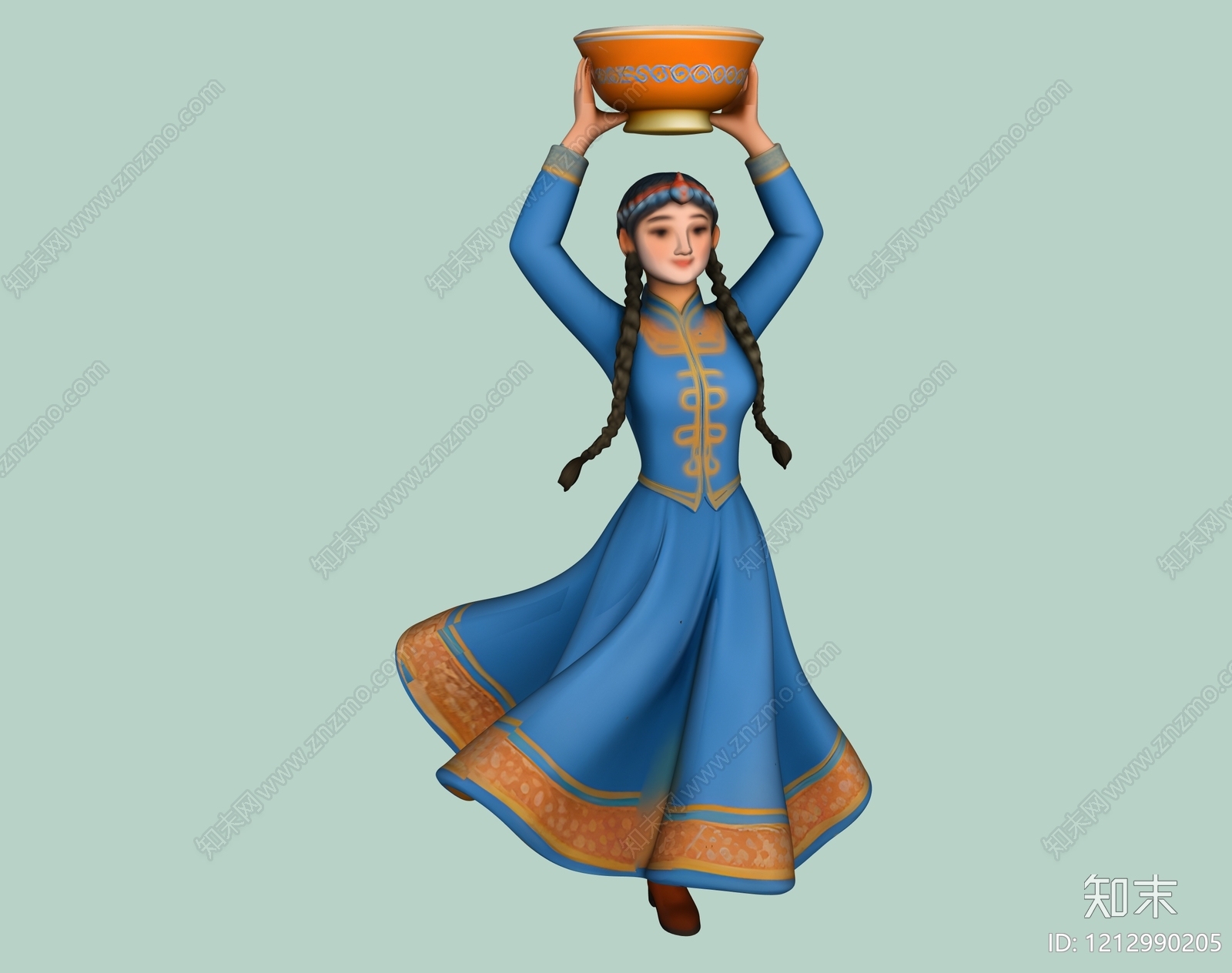 新中式女人SU模型下载【ID:1212990205】
