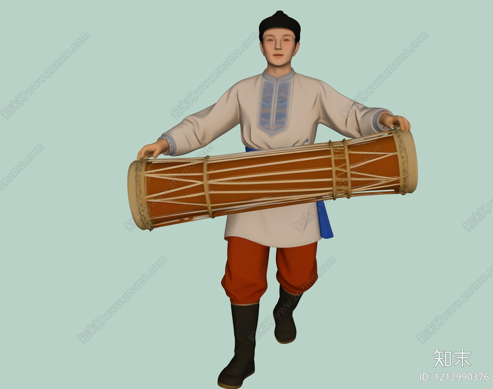 新中式虚拟人物SU模型下载【ID:1212990376】