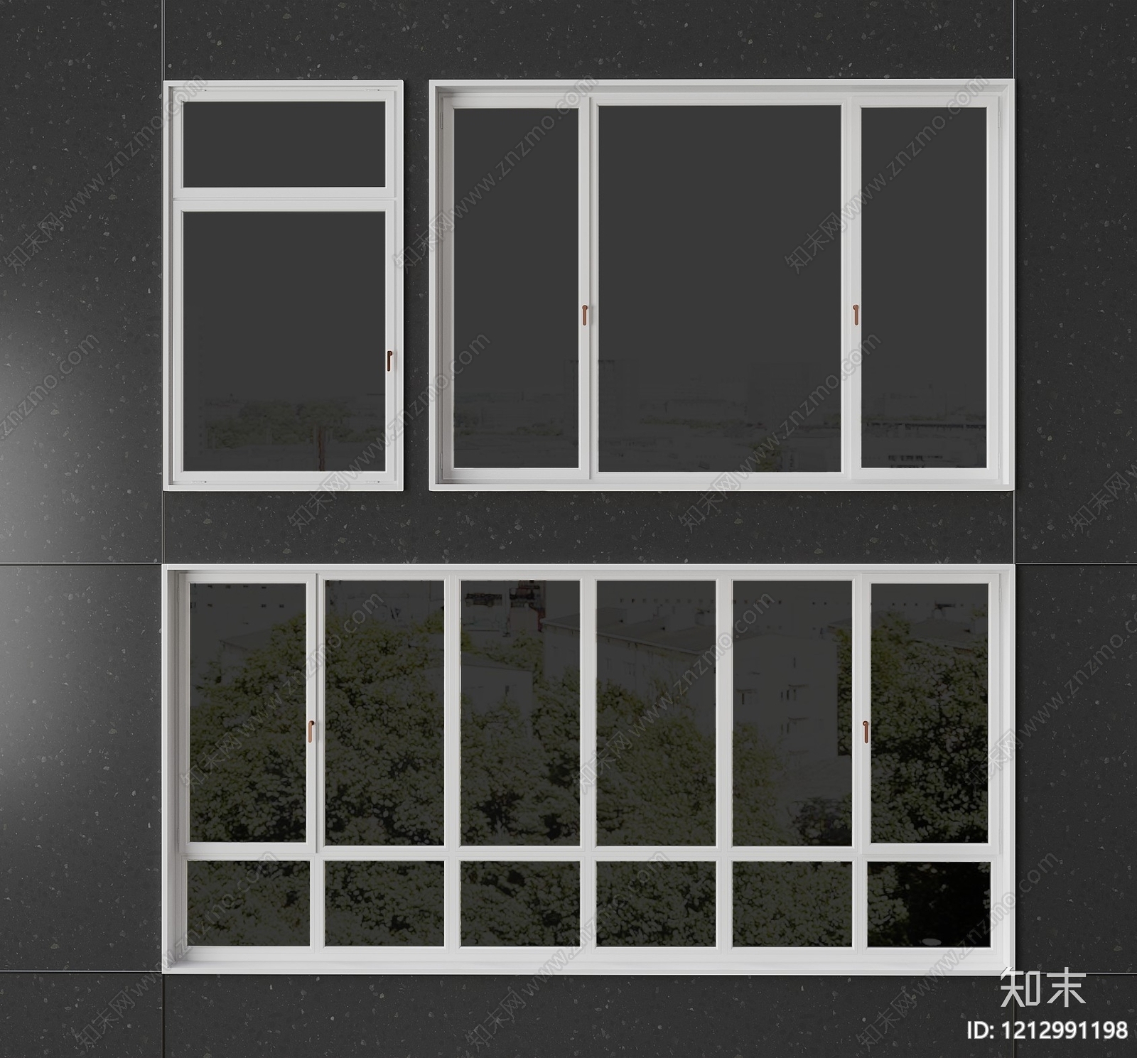 现代简约推拉窗SU模型下载【ID:1212991198】