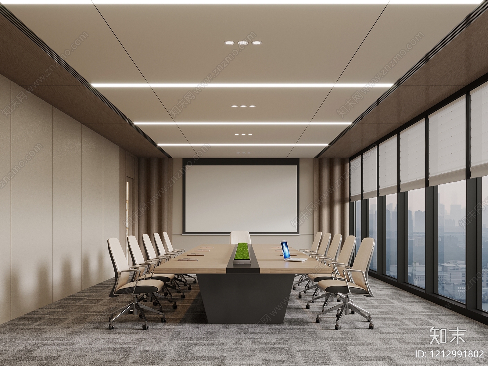 现代简约会议室3D模型下载【ID:1212991802】