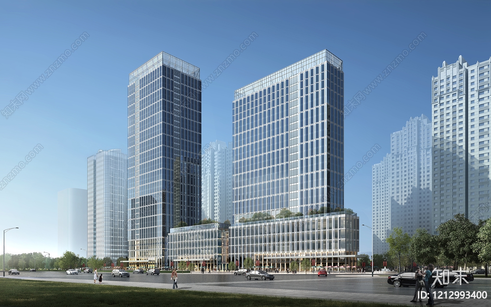 现代主义写字楼3D模型下载【ID:1212993400】