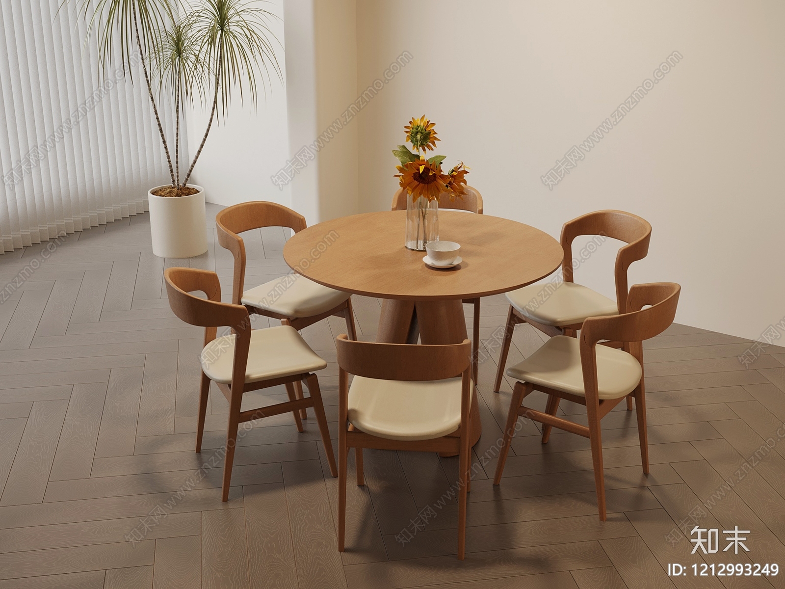 原木风餐桌椅3D模型下载【ID:1212993249】