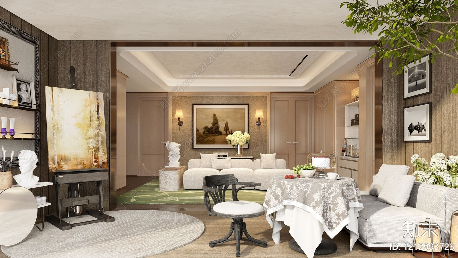 法式别墅软装下载【ID:1212993723】