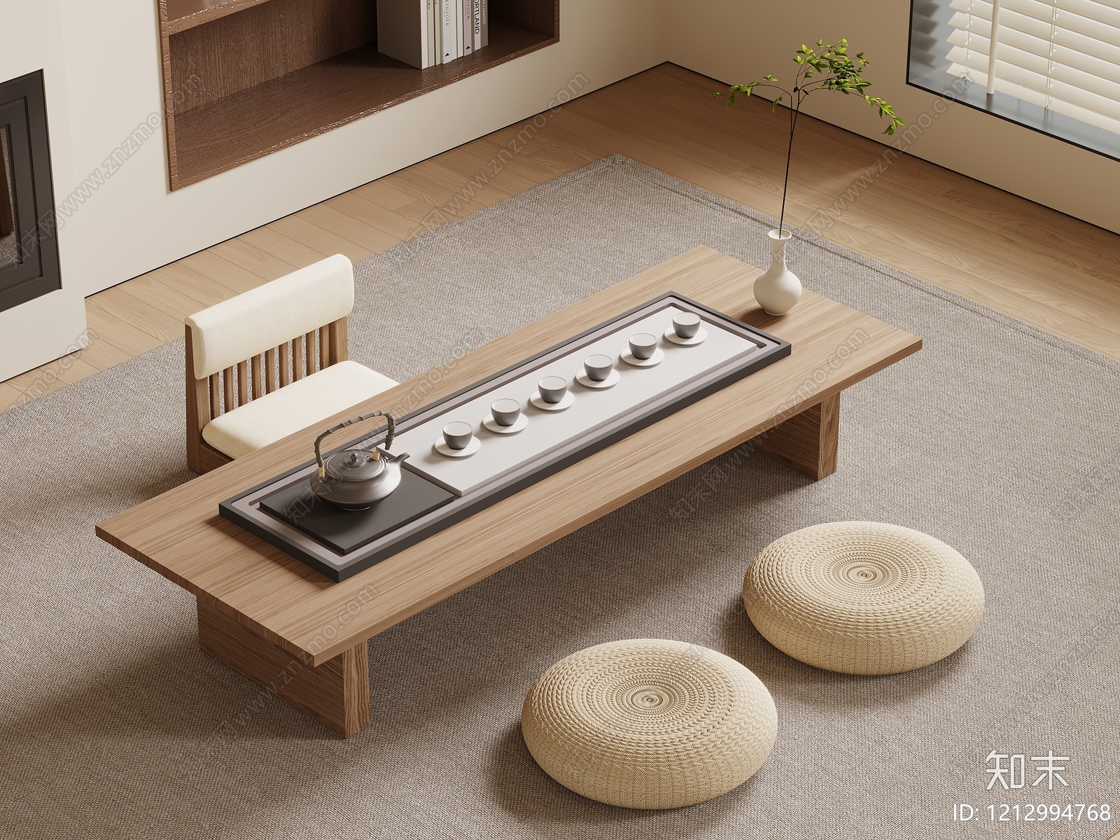 新中式茶桌椅3D模型下载【ID:1212994768】