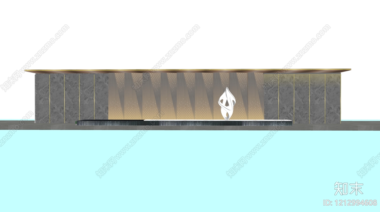 现代极简景墙SU模型下载【ID:1212994608】