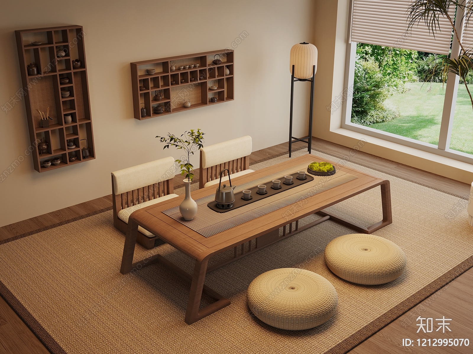 新中式茶桌椅3D模型下载【ID:1212995070】