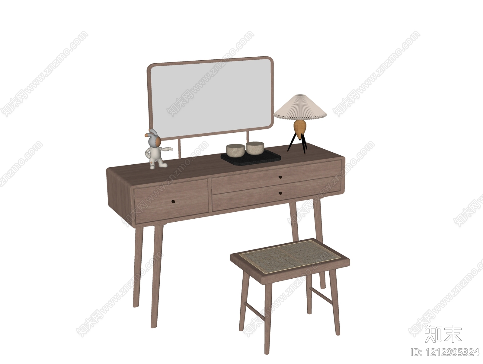 日式梳妆台SU模型下载【ID:1212995324】