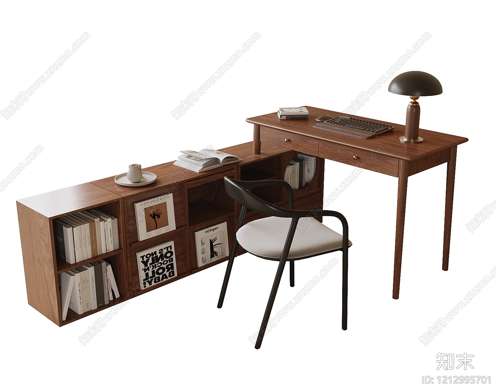 原木风妆台妆凳3D模型下载【ID:1212995701】