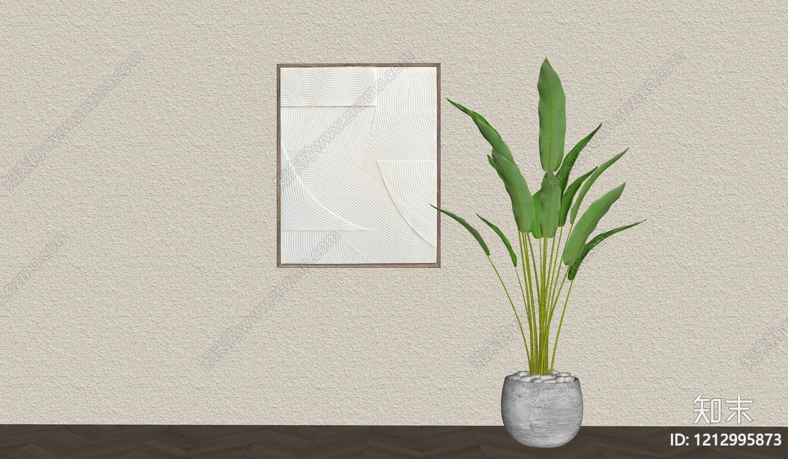 奶油风挂画SU模型下载【ID:1212995873】