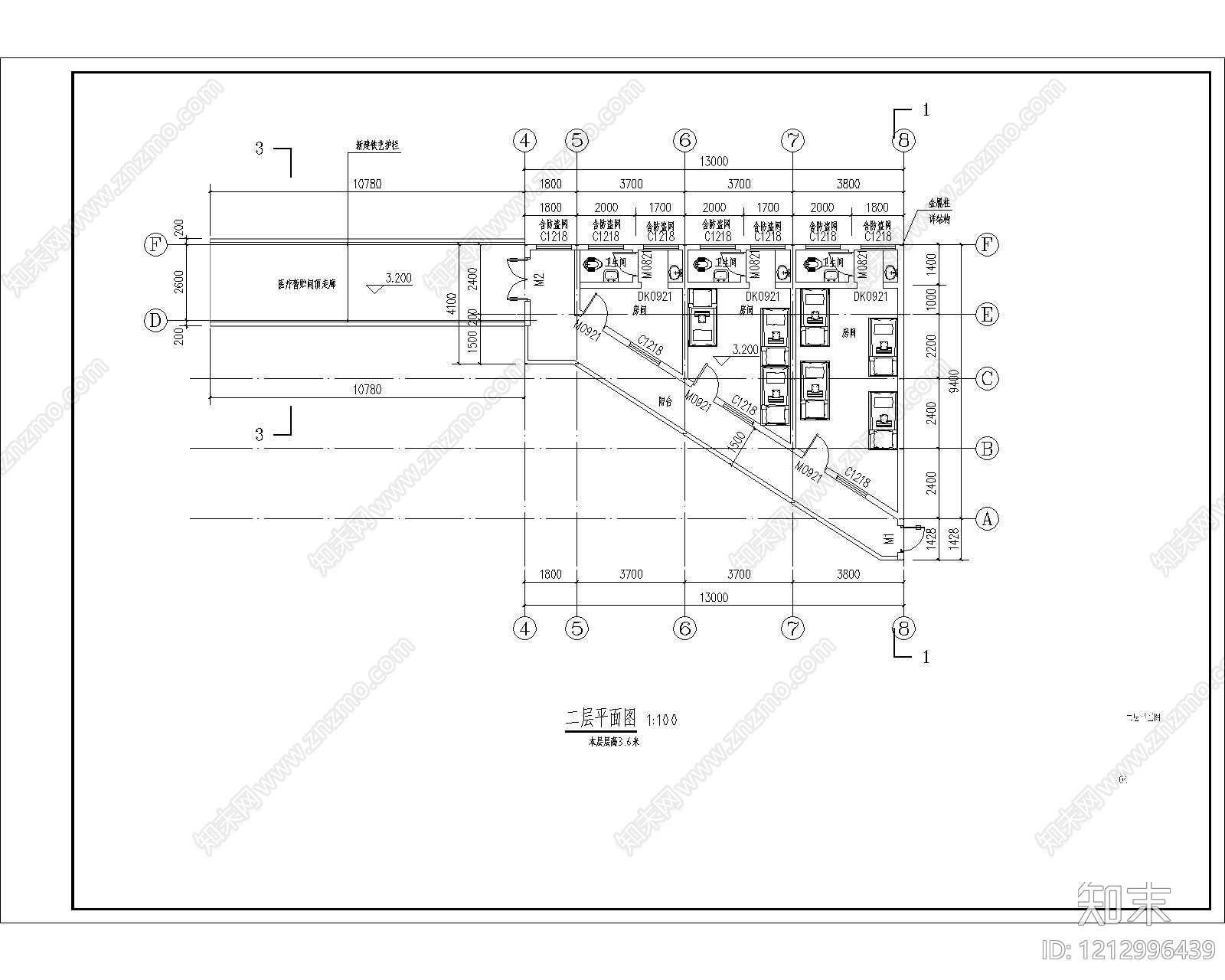 现代办公楼建筑cad施工图下载【ID:1212996439】