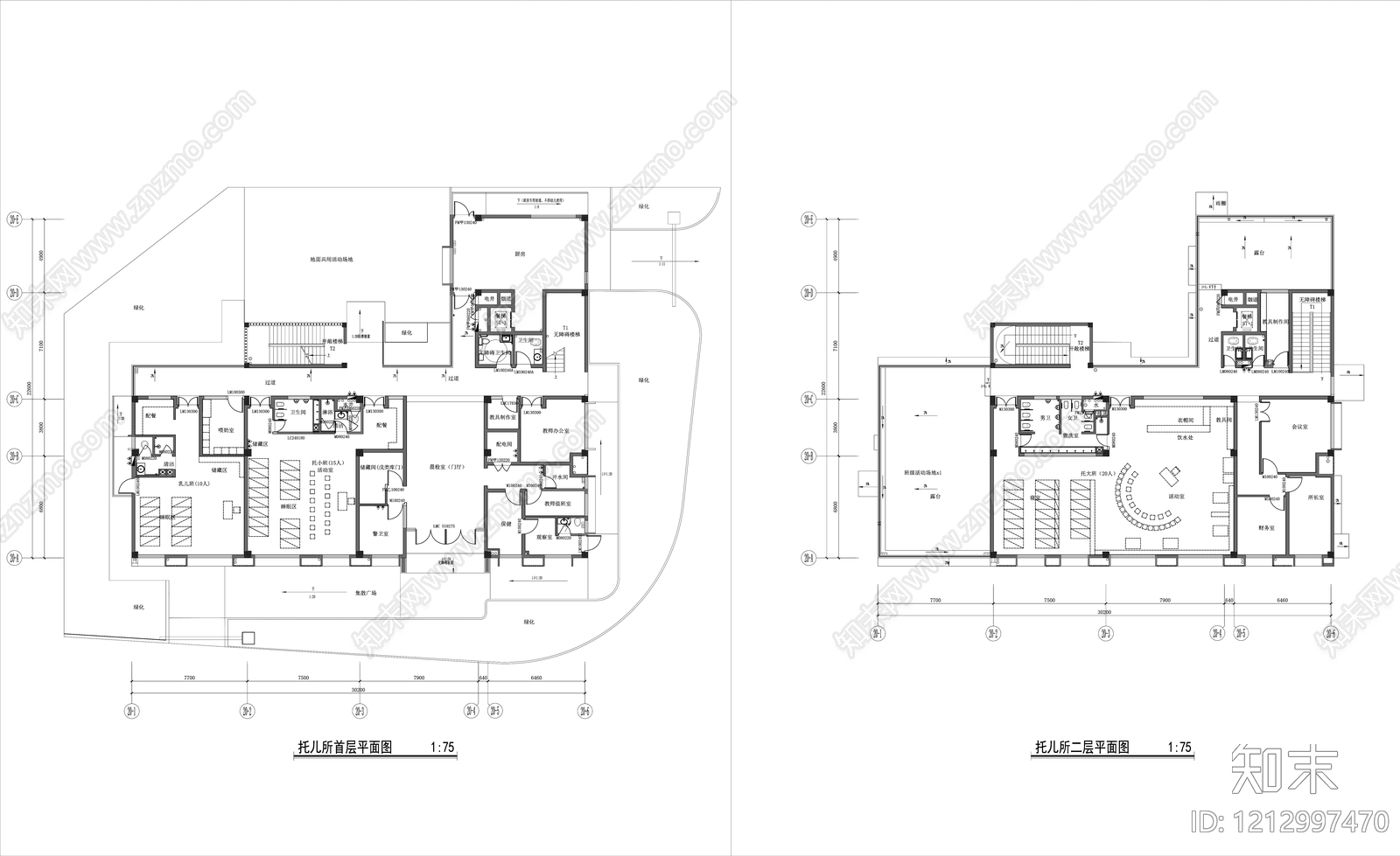 现代幼儿园施工图下载【ID:1212997470】