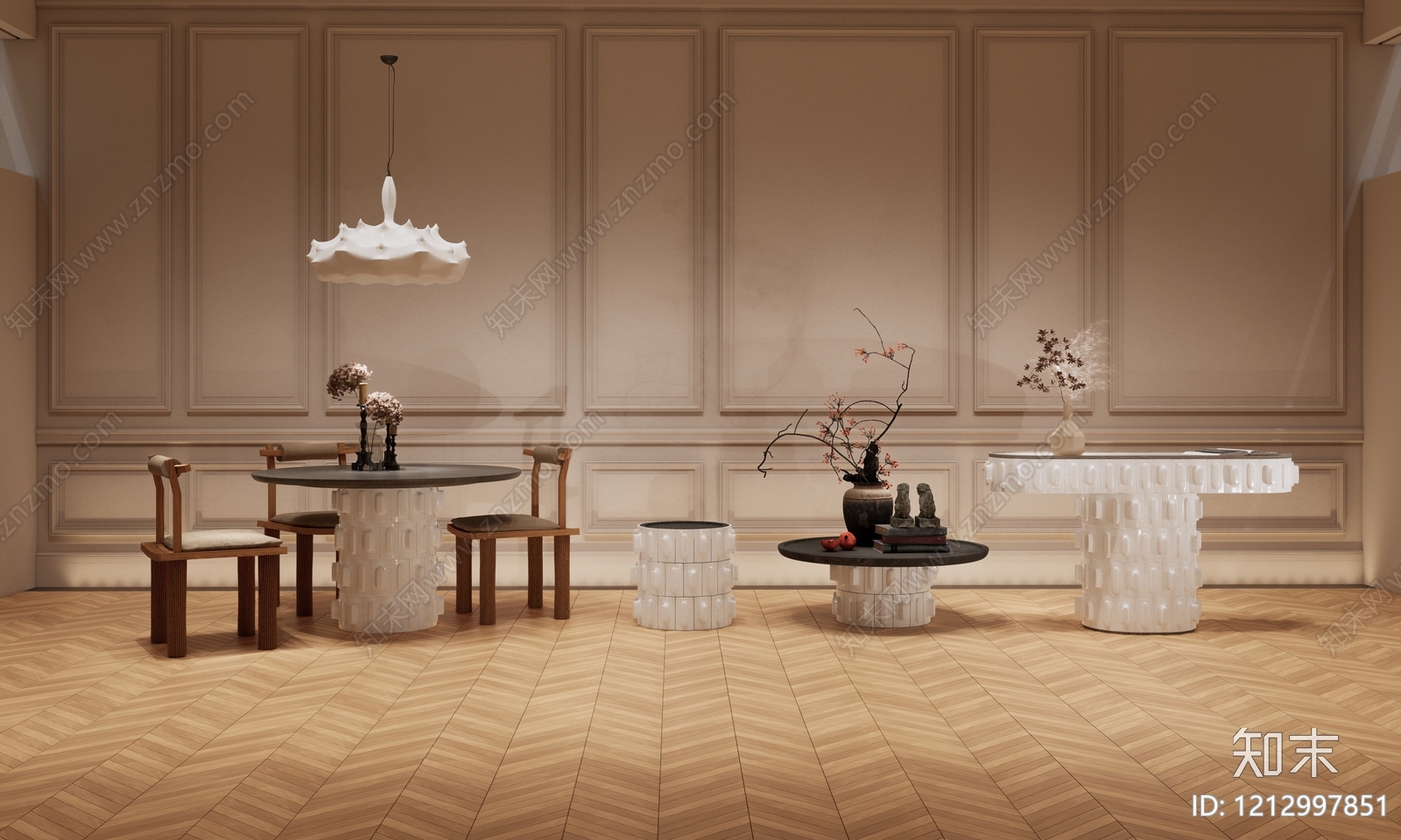 新中式其他桌子SU模型下载【ID:1212997851】