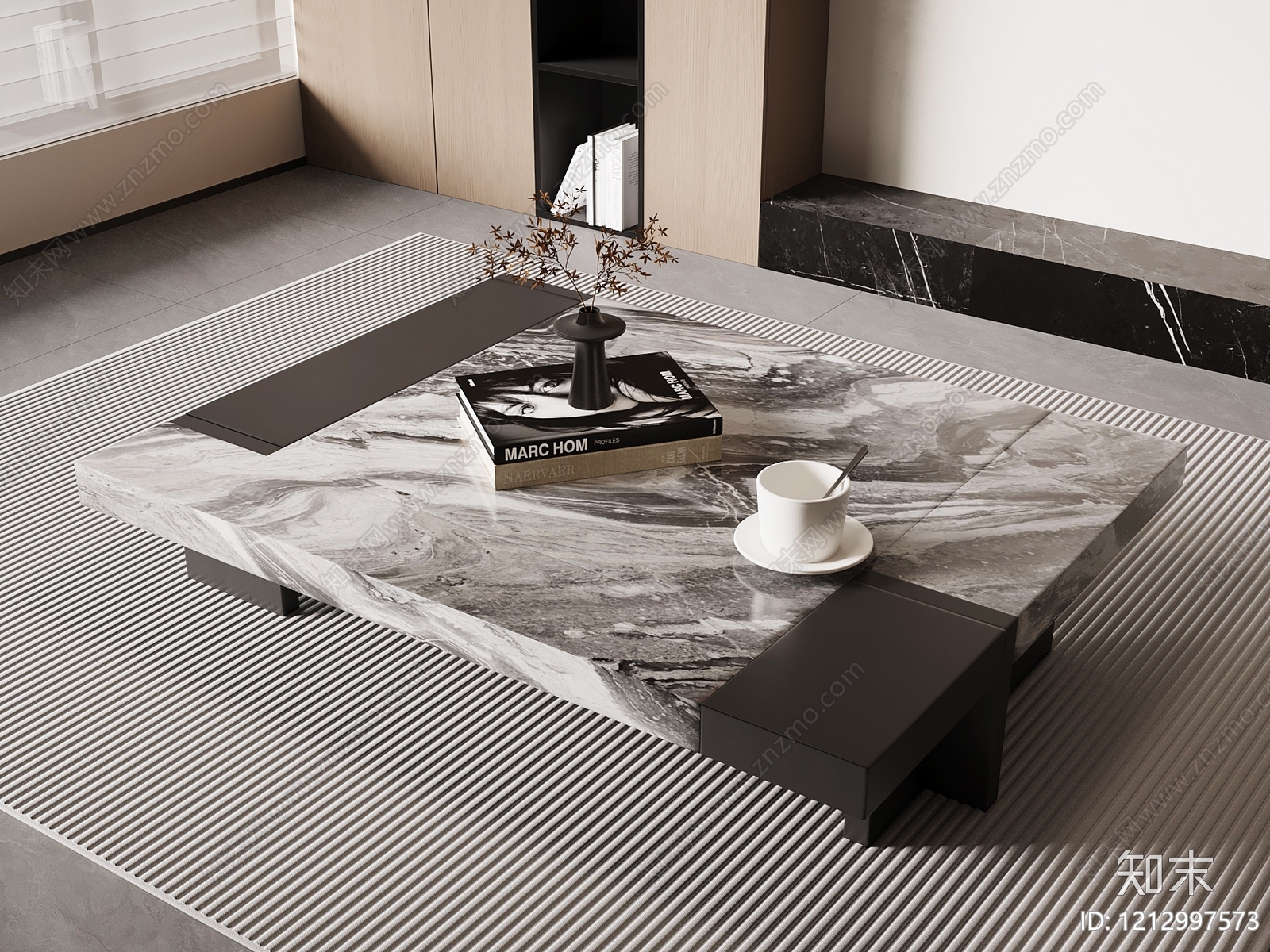 现代极简茶几3D模型下载【ID:1212997573】