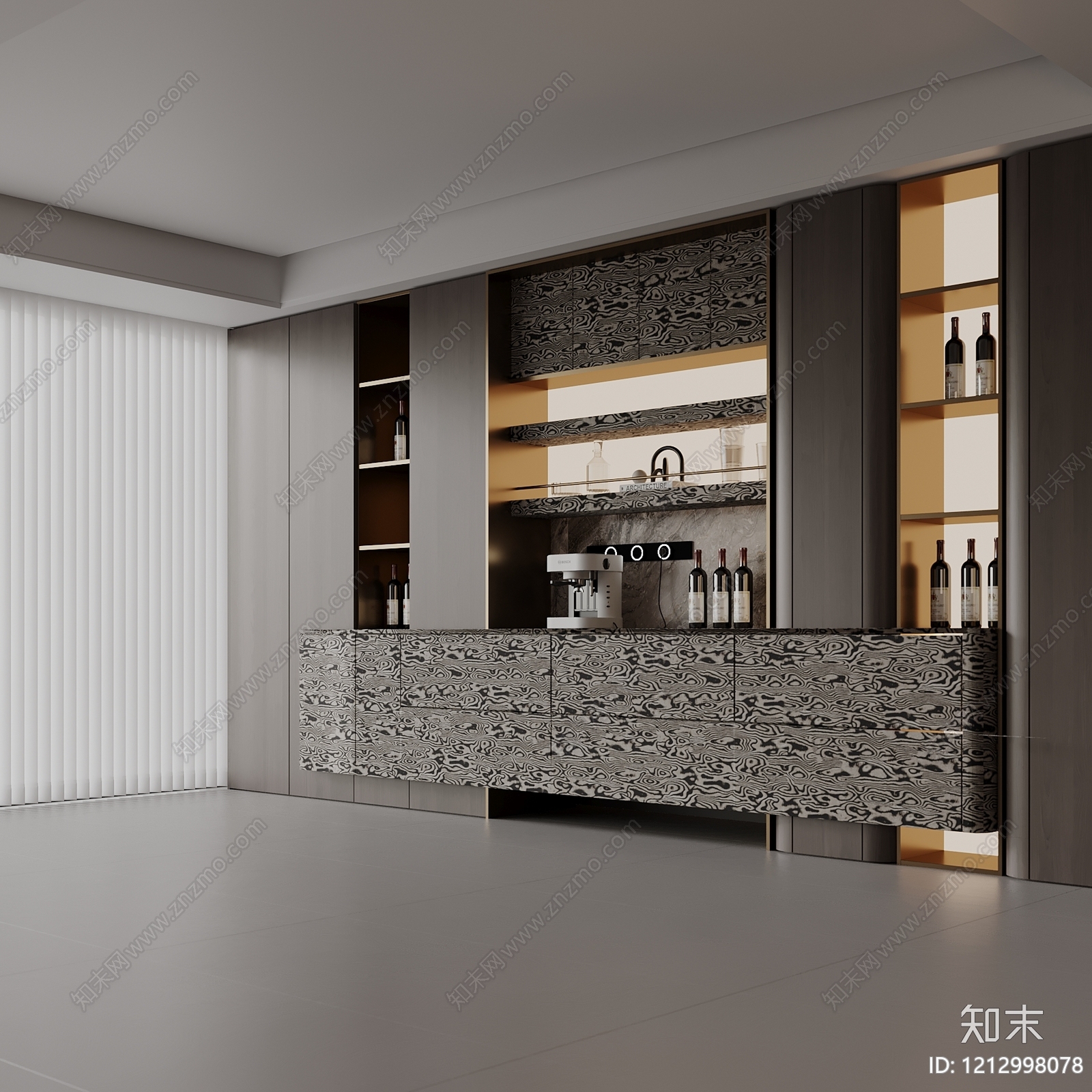 意式极简餐边柜3D模型下载【ID:1212998078】