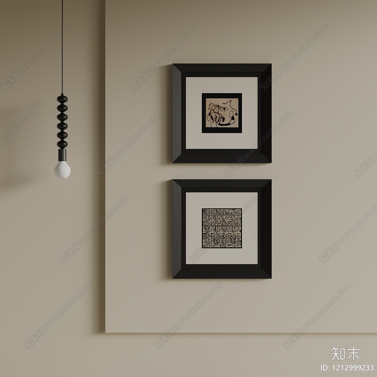 现代简约挂画3D模型下载【ID:1212999233】