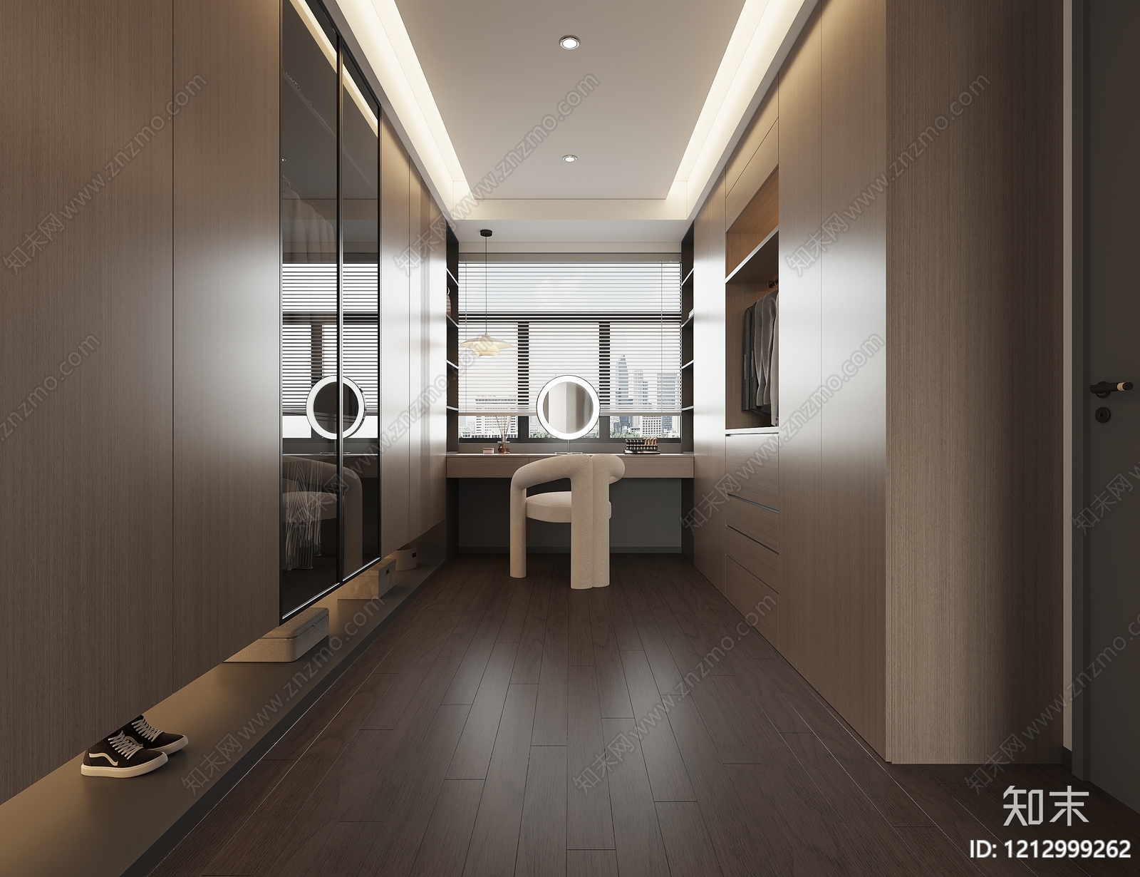 现代简约衣帽间3D模型下载【ID:1212999262】