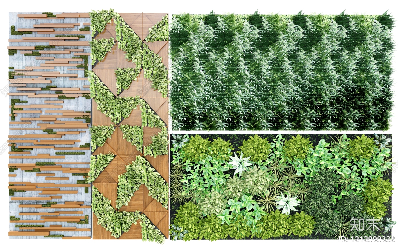 垂直绿化绿植墙SU模型下载【ID:1212999332】