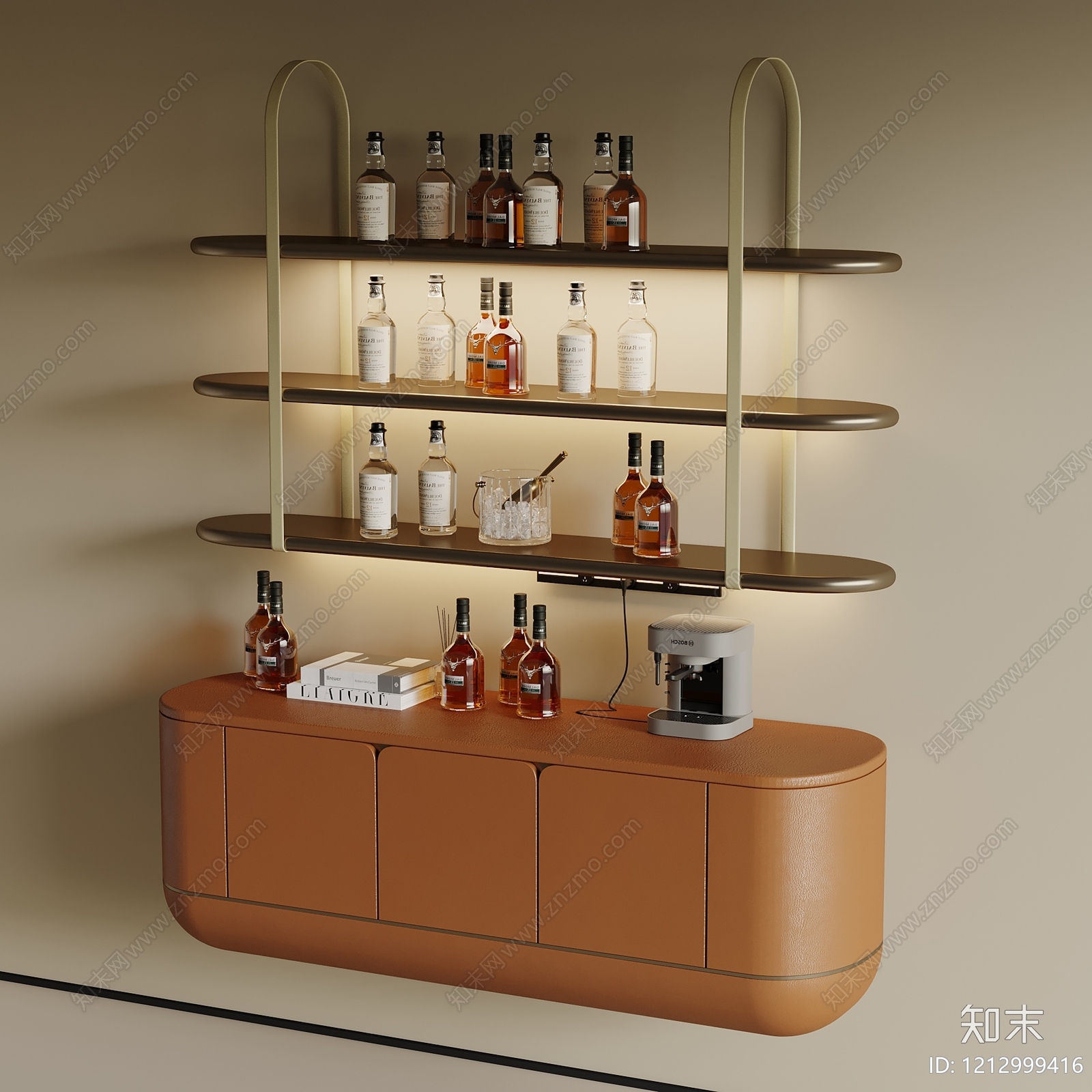 现代简约酒柜3D模型下载【ID:1212999416】