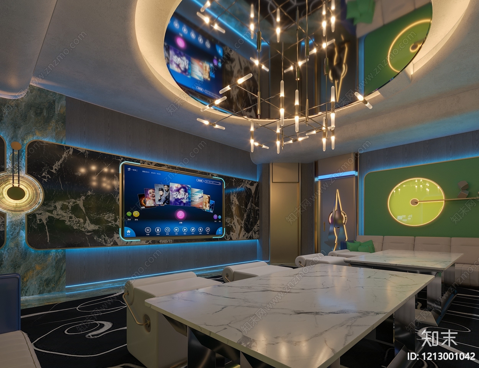 现代轻奢KTV3D模型下载【ID:1213001042】