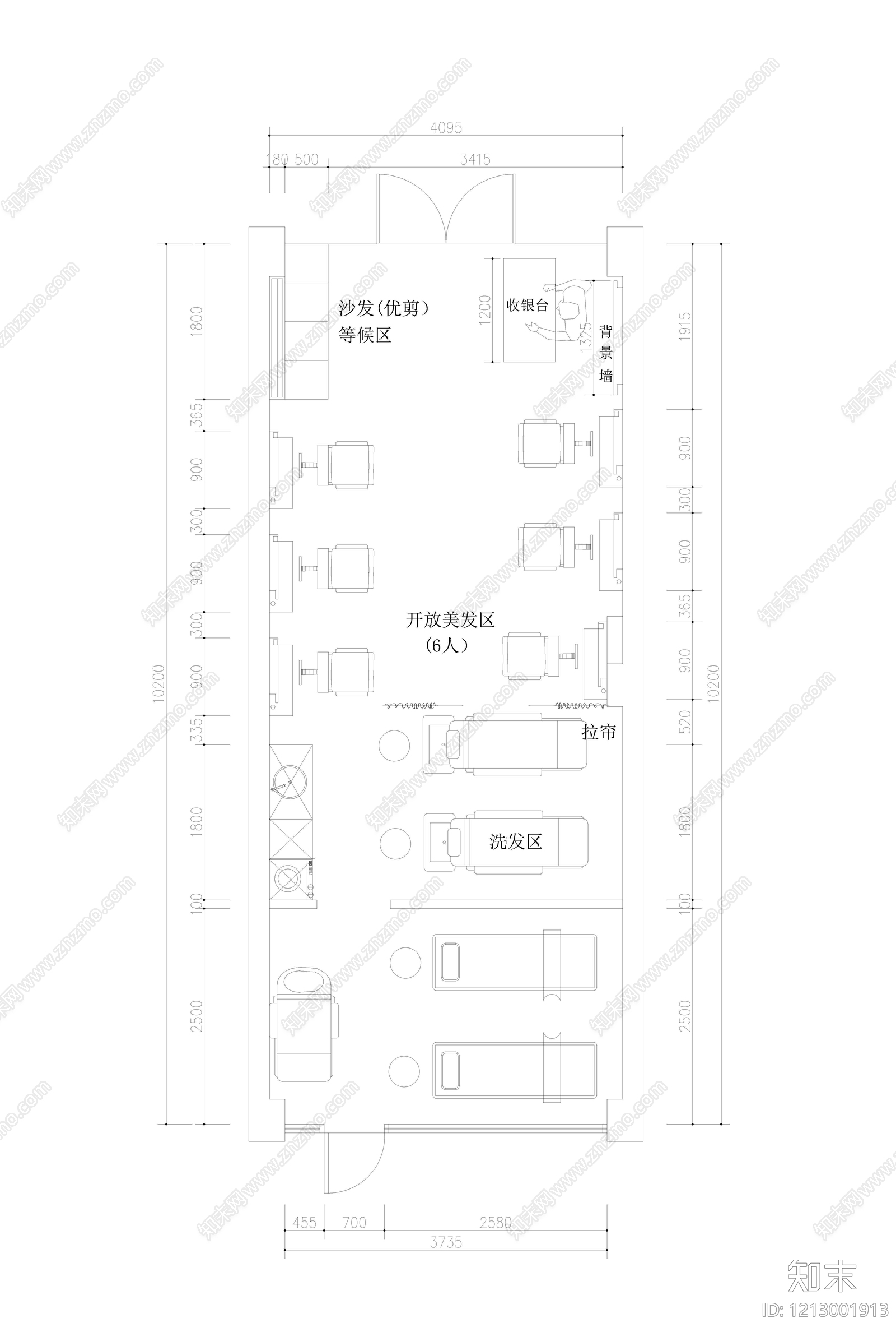 现代理发店cad施工图下载【ID:1213001913】