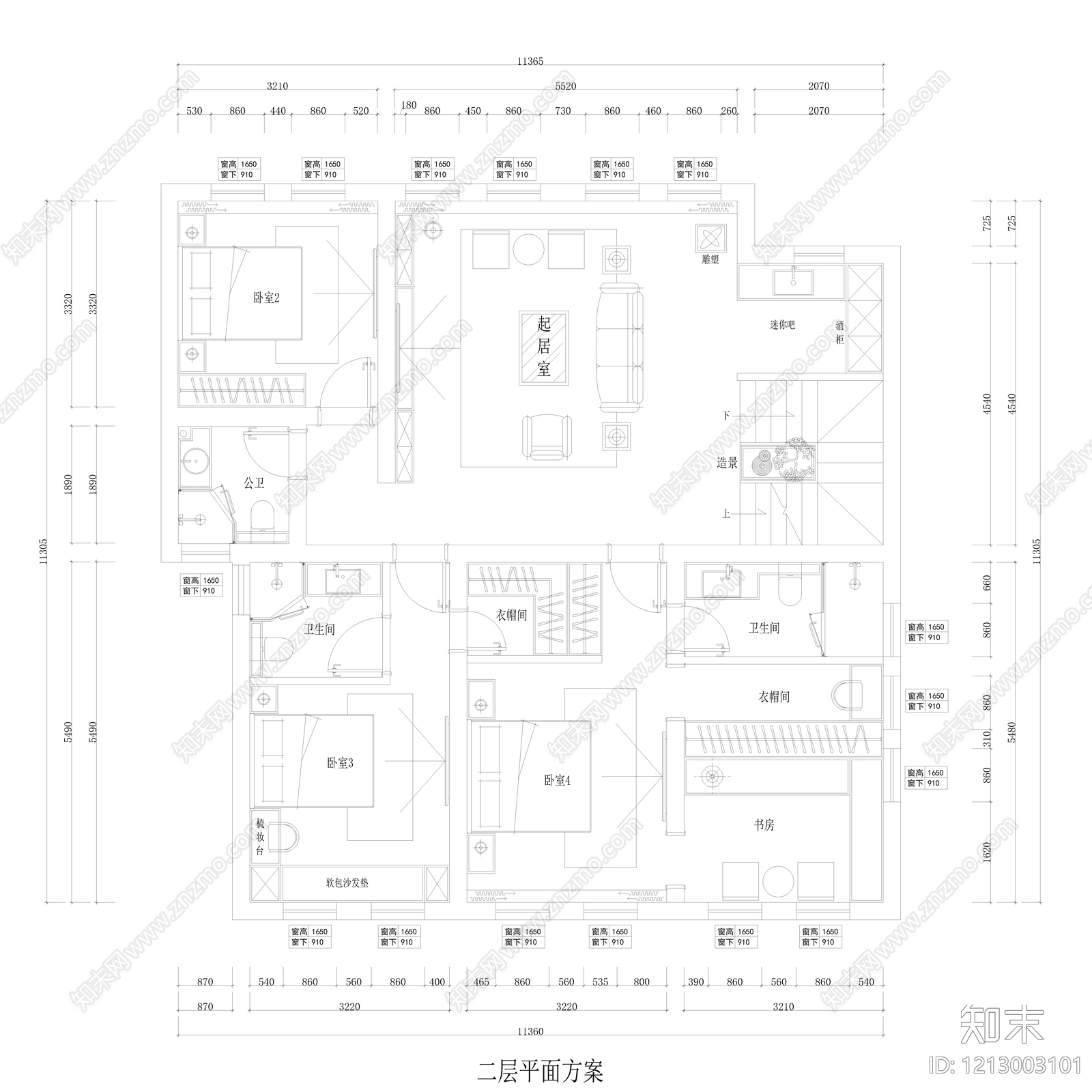 别墅cad施工图下载【ID:1213003101】