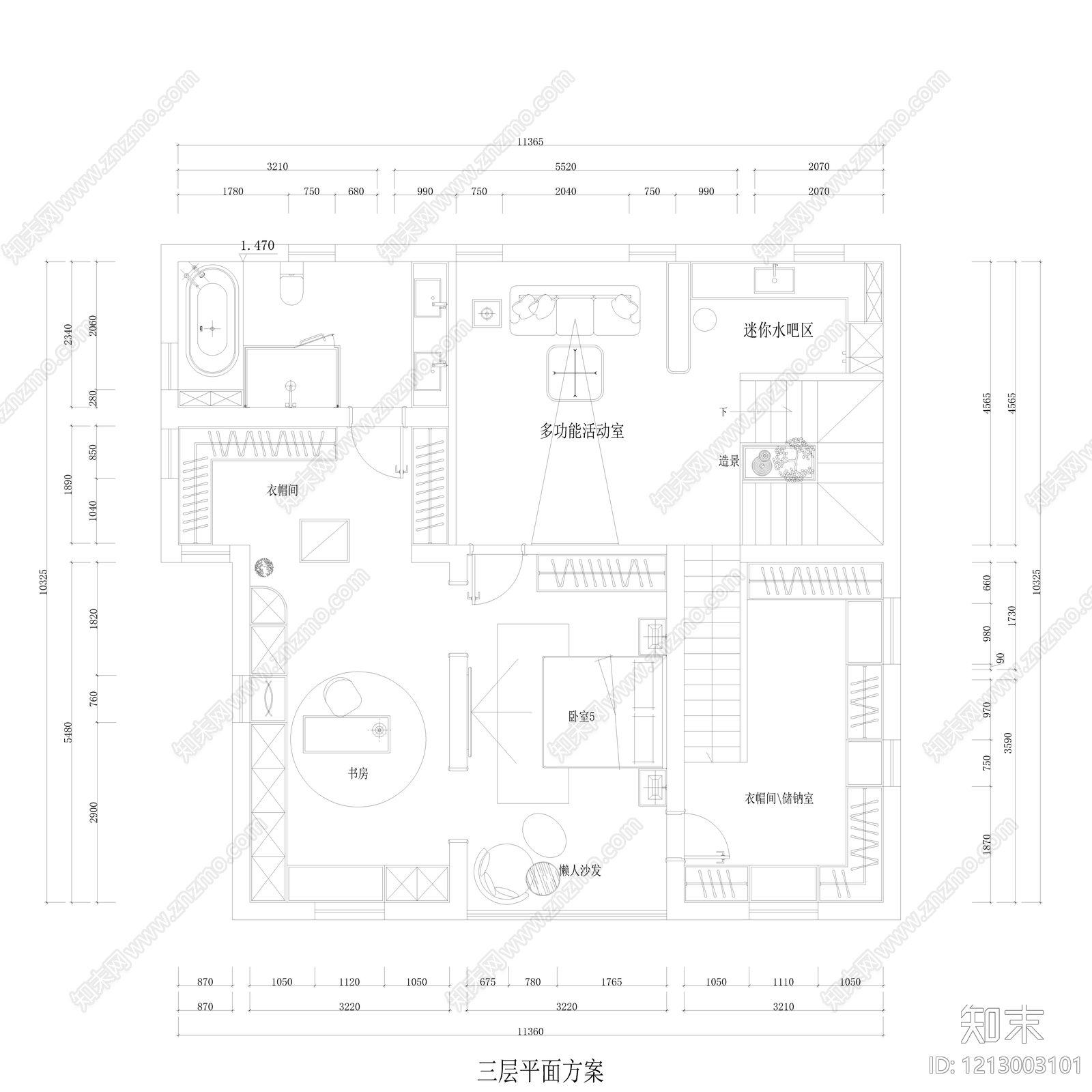 别墅cad施工图下载【ID:1213003101】