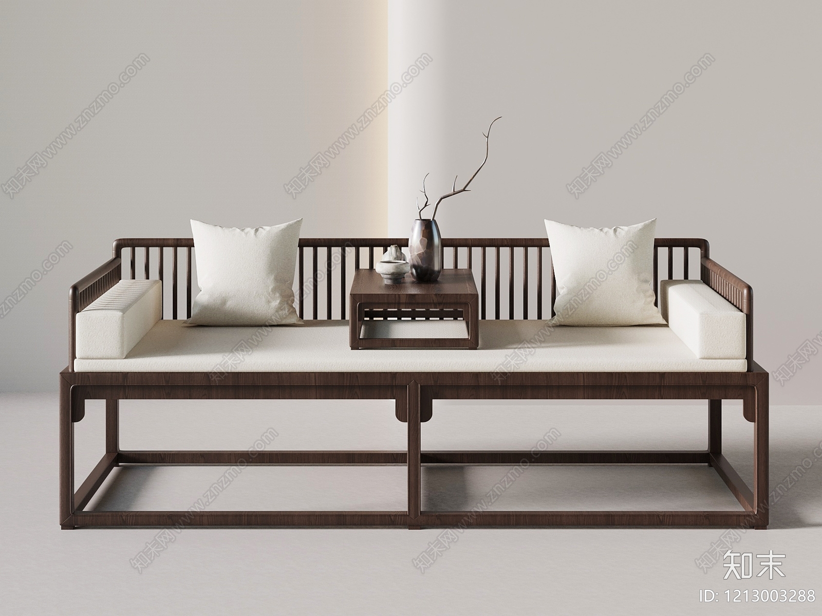 新中式沙发床3D模型下载【ID:1213003288】