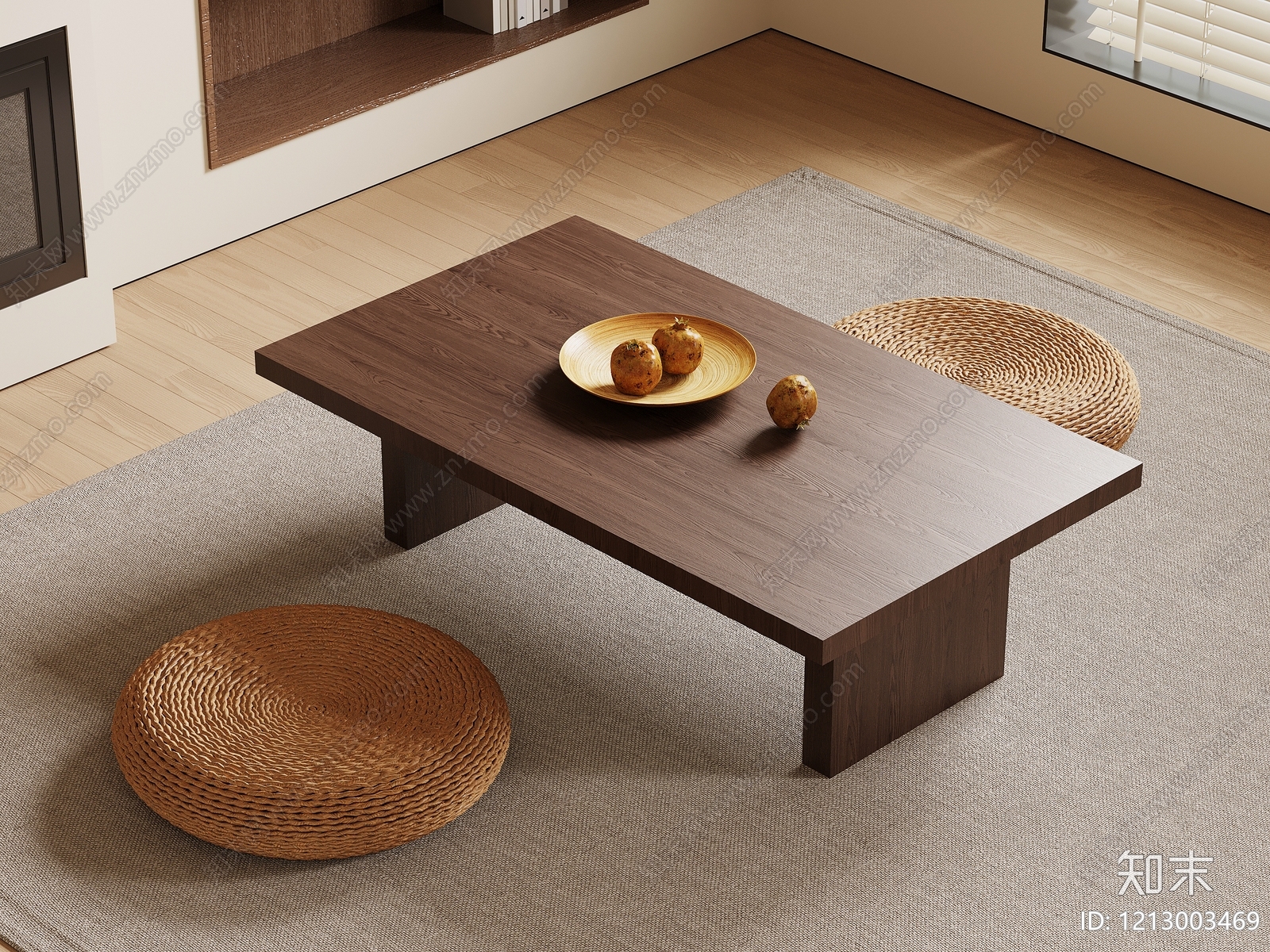 日式茶几3D模型下载【ID:1213003469】