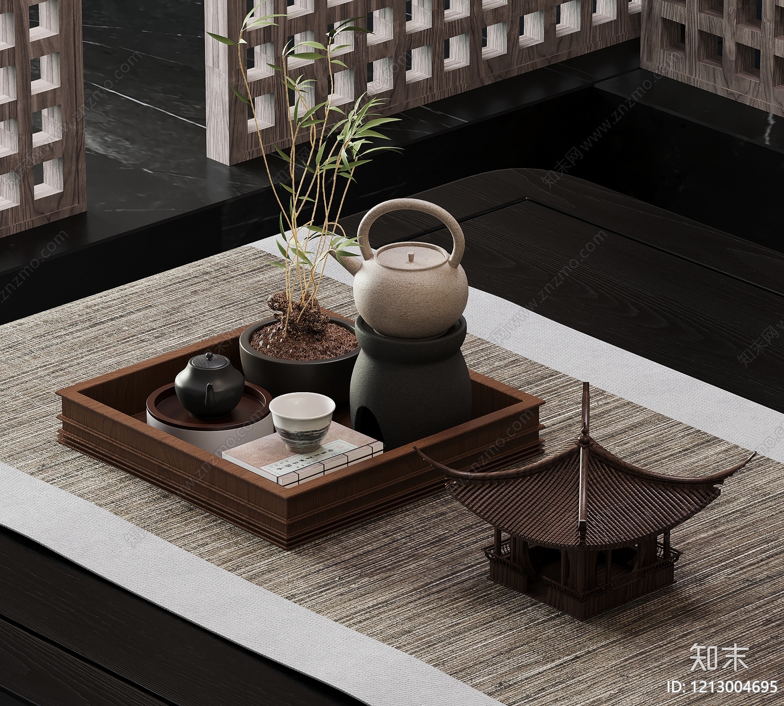 新中式茶具SU模型下载【ID:1213004695】