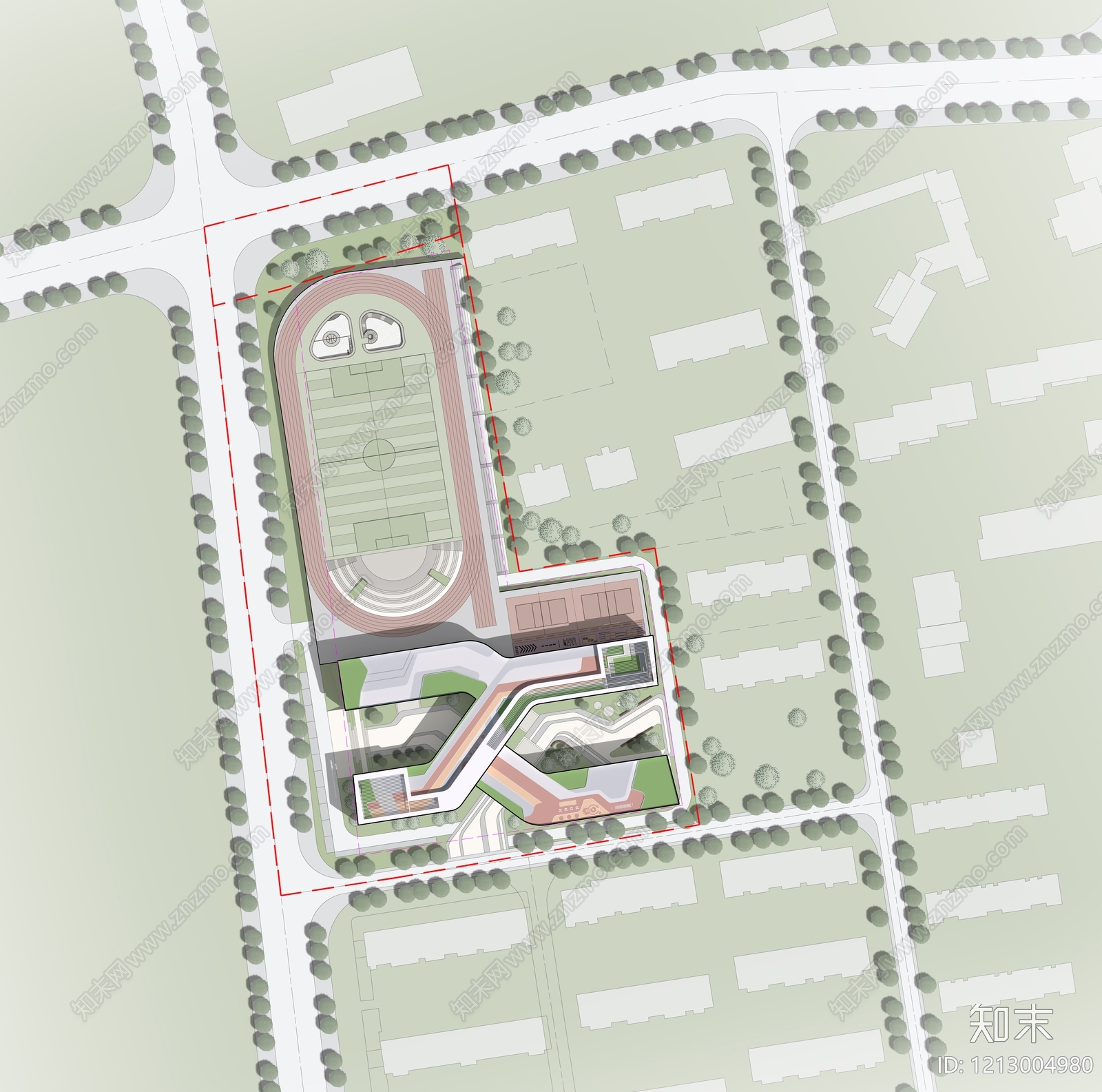 现代学校建筑施工图下载【ID:1213004980】