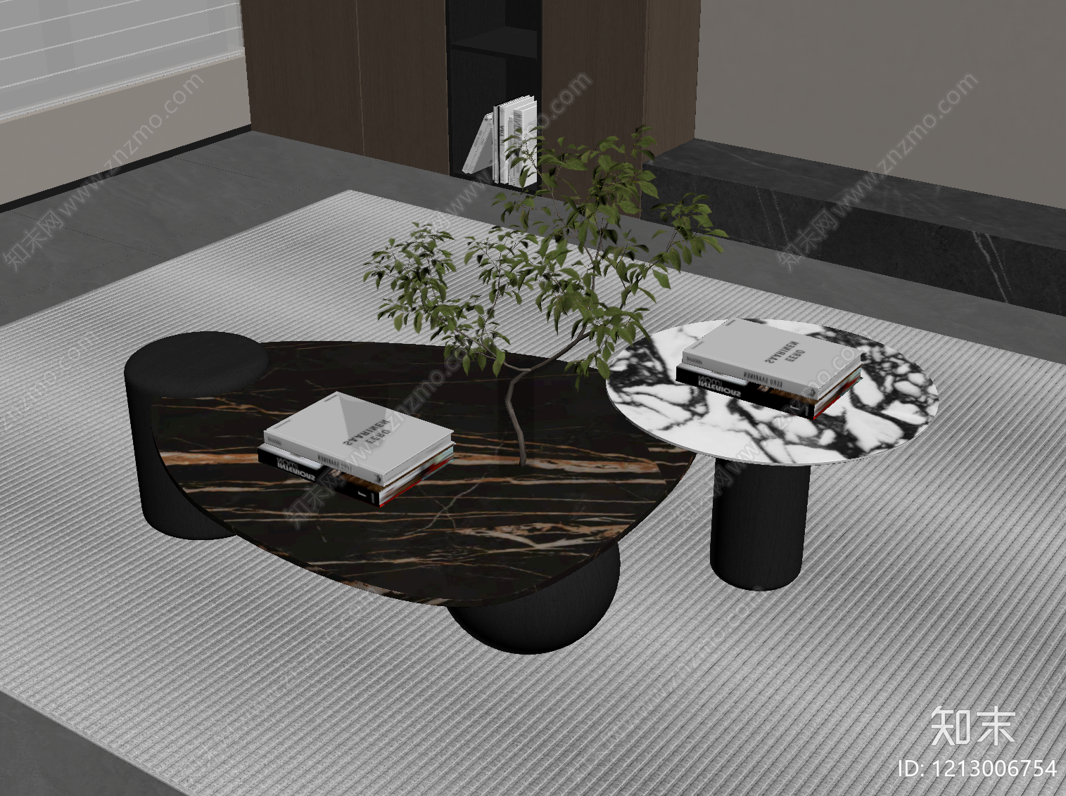 现代简约茶几SU模型下载【ID:1213006754】