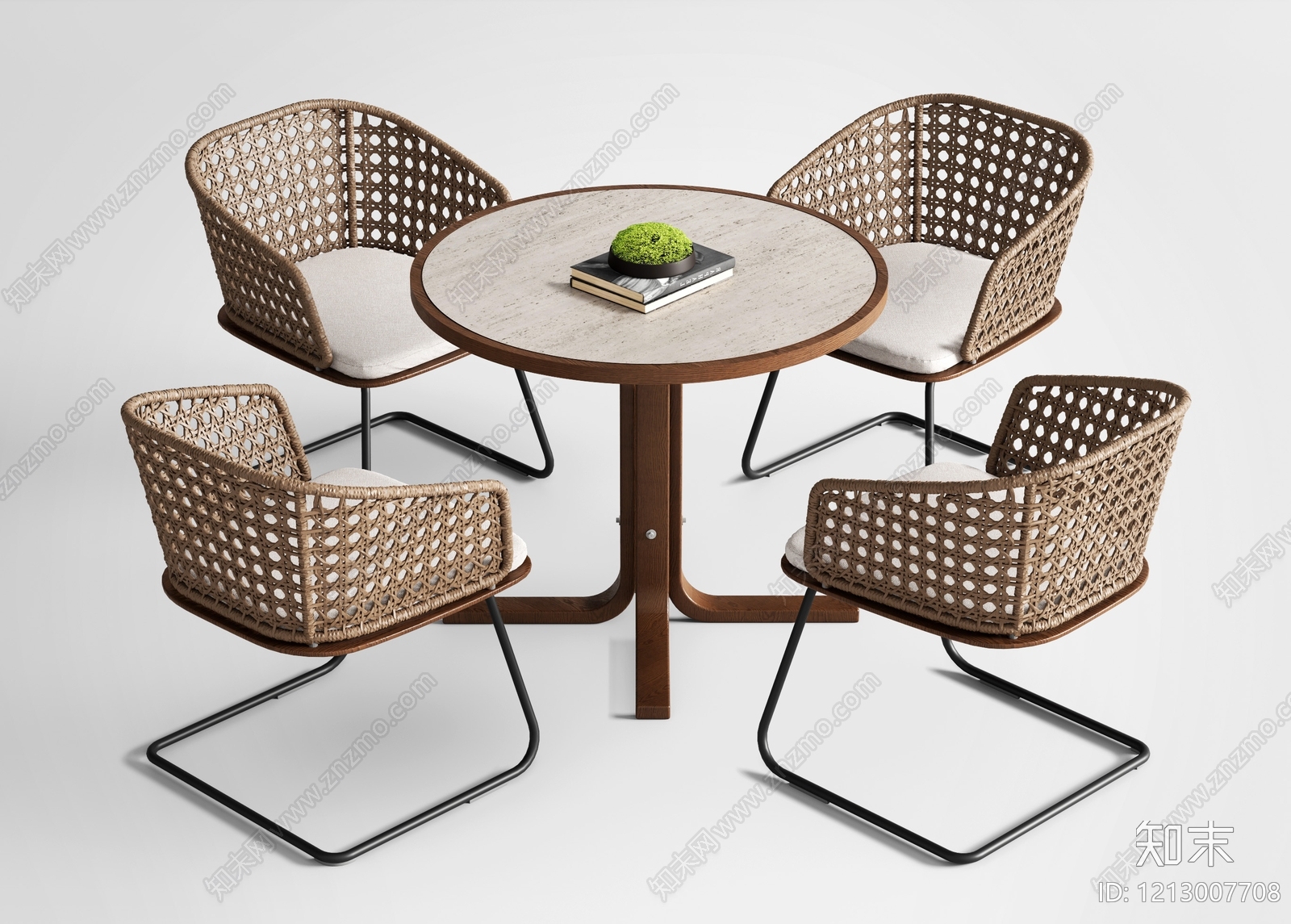 现代简约休闲桌椅SU模型下载【ID:1213007708】