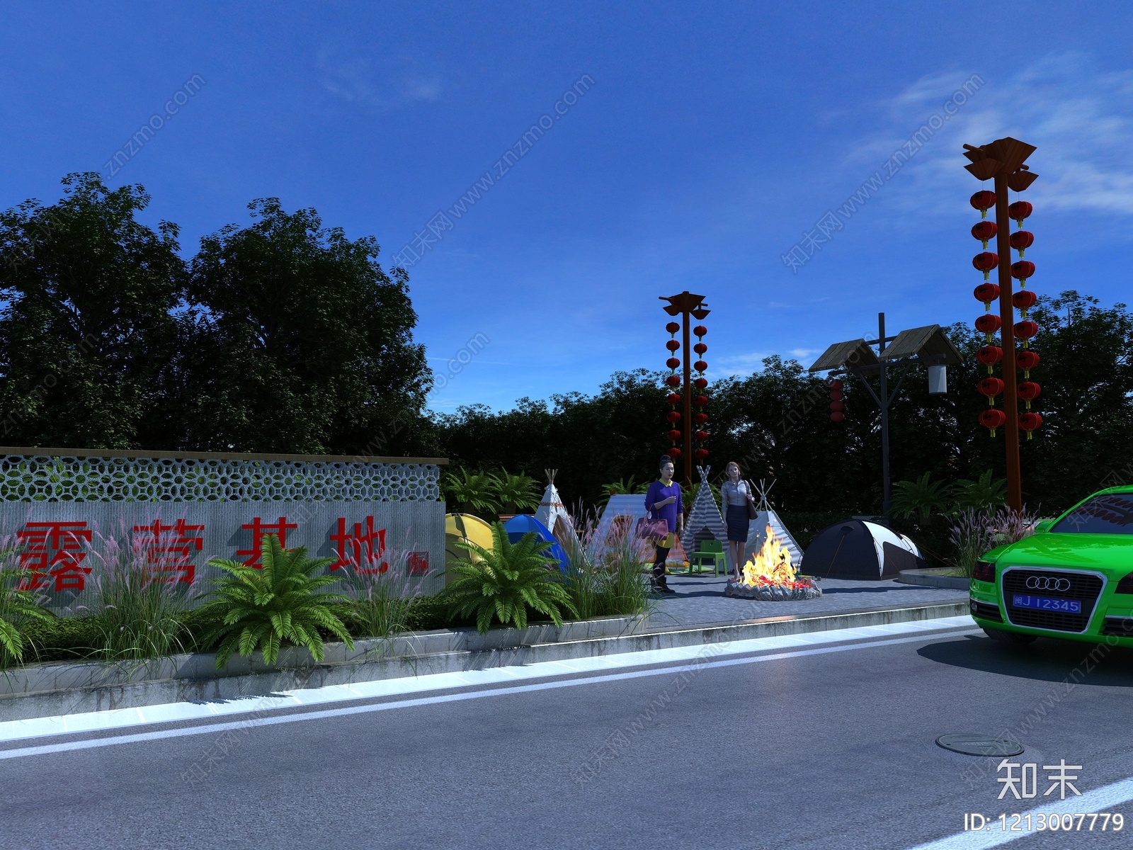 新中式景观房车营地3D模型下载【ID:1213007779】