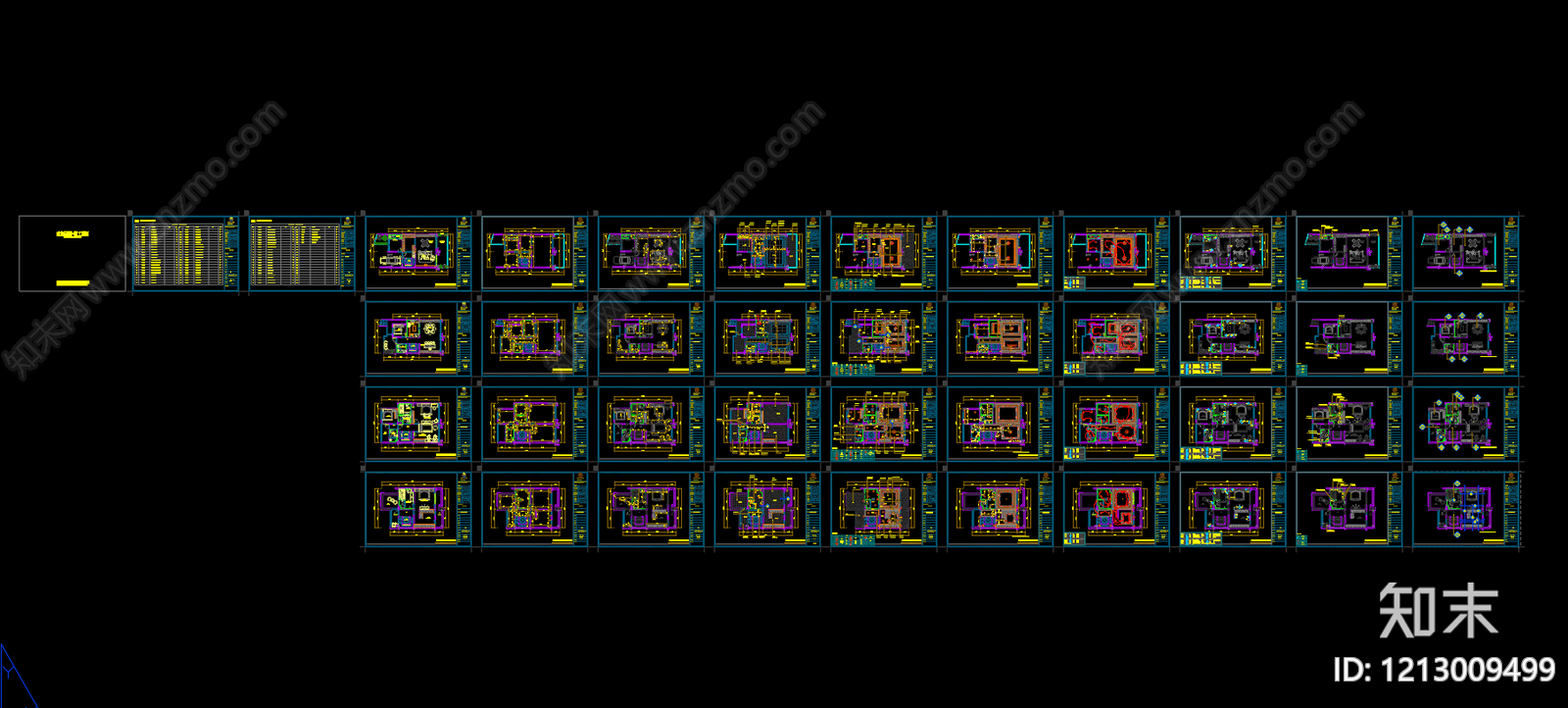 现代意式家装图库施工图下载【ID:1213009499】