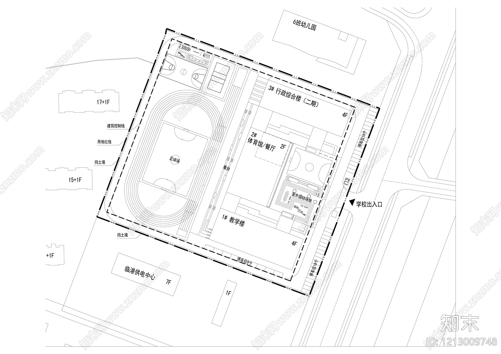 现代学校建筑cad施工图下载【ID:1213009748】