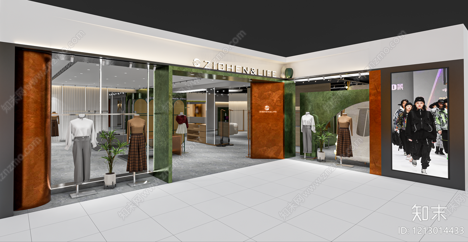 现代简约服装店SU模型下载【ID:1213014433】