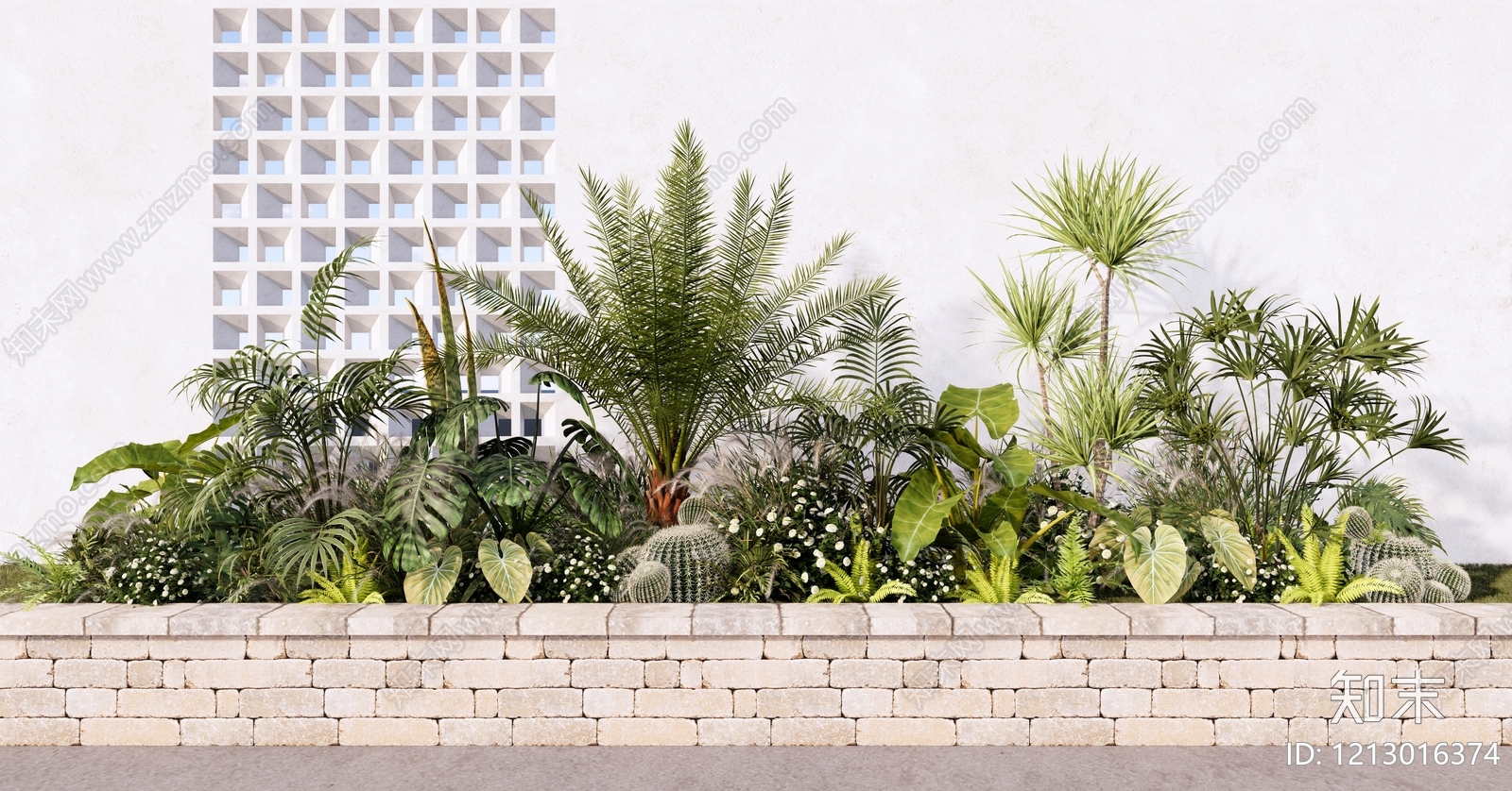 现代热带景观植物组合SU模型下载【ID:1213016374】