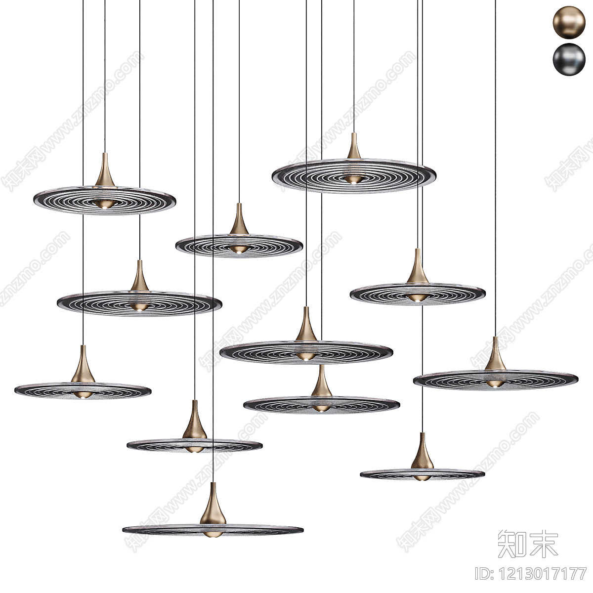 现代极简楼梯吊灯3D模型下载【ID:1213017177】