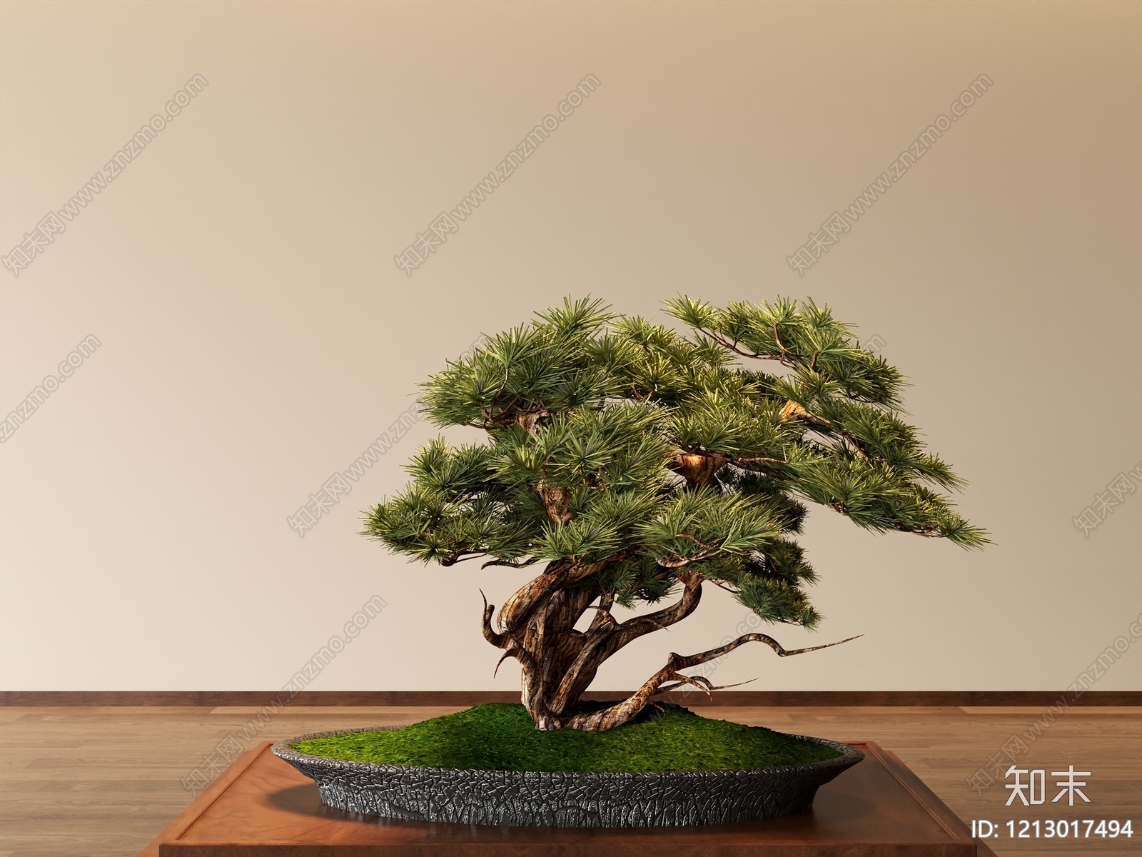 日式禅意盆景3D模型下载【ID:1213017494】