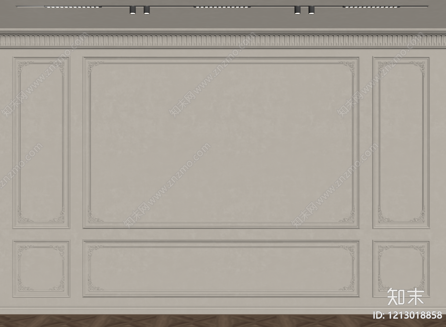 法式背景墙SU模型下载【ID:1213018858】