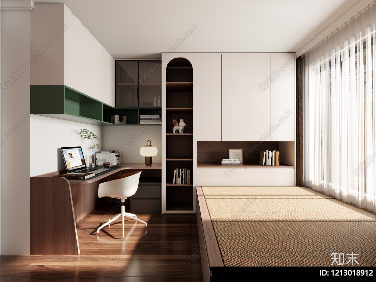 日式榻榻米卧室3D模型下载【ID:1213018912】