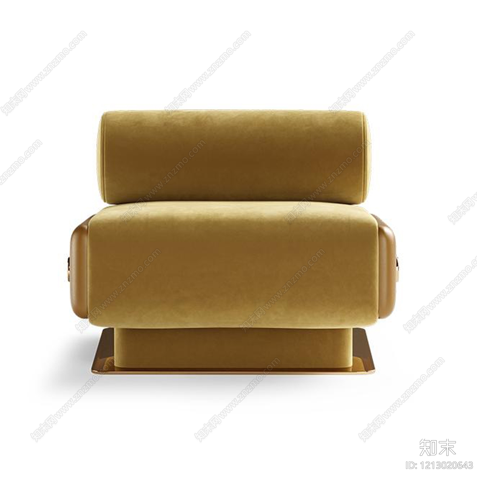 现代轻奢单人沙发3D模型下载【ID:1213020643】