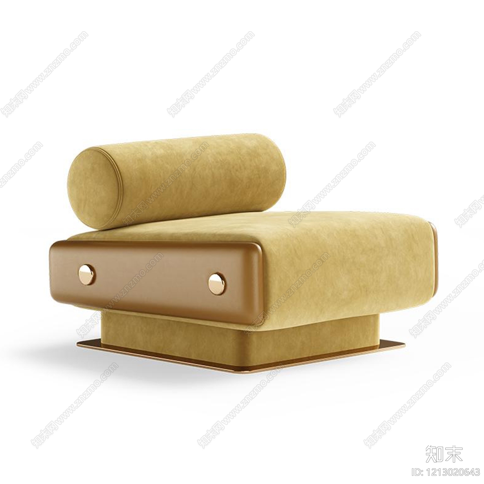 现代轻奢单人沙发3D模型下载【ID:1213020643】