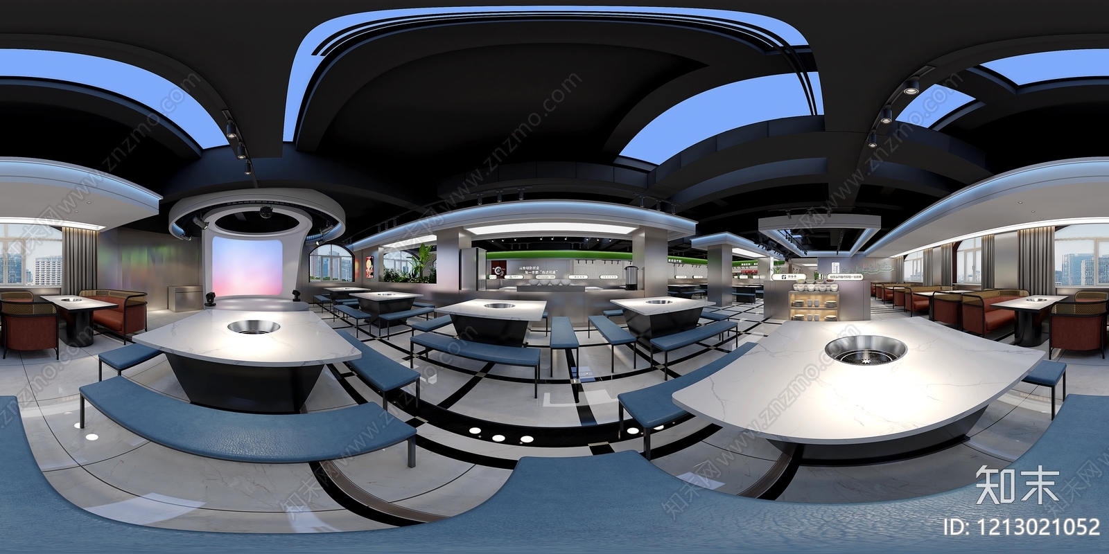 现代简约火锅店3D模型下载【ID:1213021052】