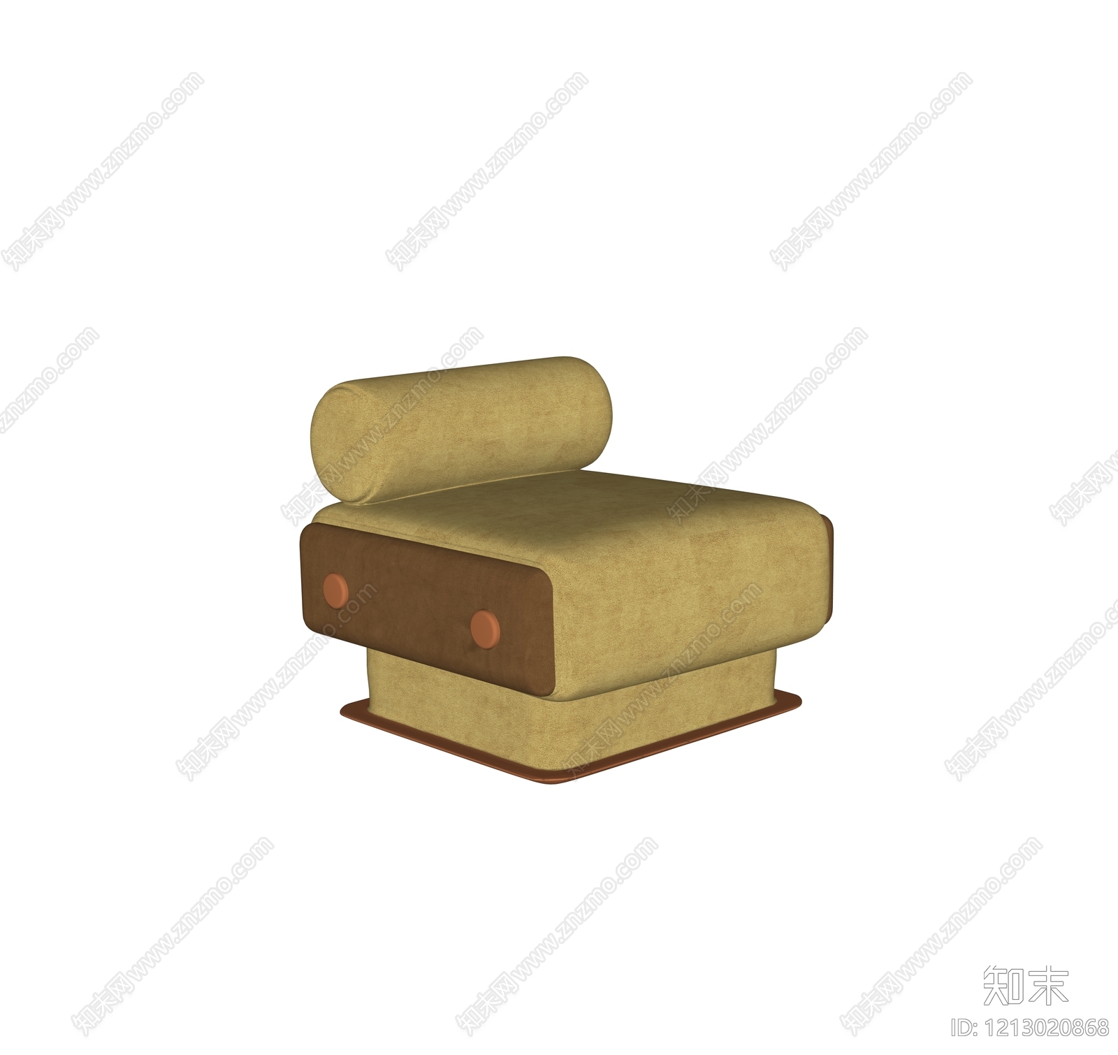 复古单人沙发SU模型下载【ID:1213020868】
